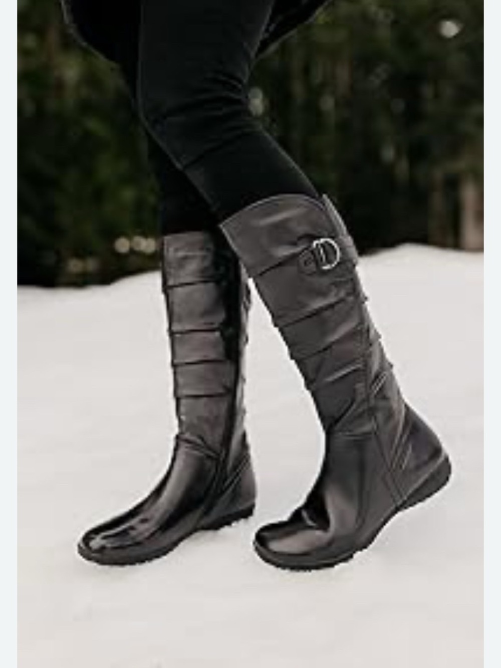Josef Seibel Naly 23 Black Mid-Calf Leather Boots with Buckle​​